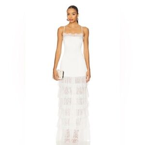MAJORELLE revolve White Lace Maxi Dress